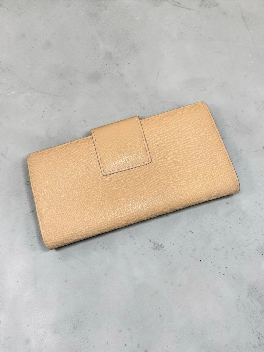 Bvlgari Leather Long Wallet with Circular Metal Clasp